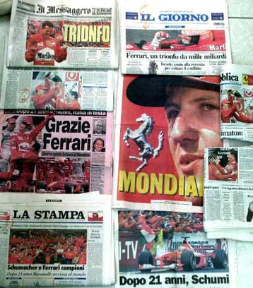 Ferrari από… χρυσάφι για τον Μίκαελ Σουμάχερ<I>Στα 25 δισ. δρχ. φτάνουν οι ετήσιες αποδοχές