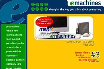 Συνεργασία eMachines και Microsoft για ιντερνετική συσκευή