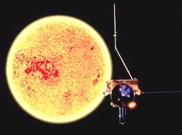 Το διαστημόπλοιο Ulysses πάνω από το νότιο πόλο του Ήλιου