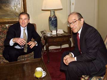 Συνάντηση Μπους – Γκρίνσπαν για την αμερικανική οικονομία