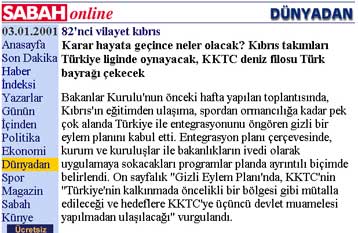Σχέδιο για ενσωμάτωση της κατεχόμενης Κύπρου στην Τουρκία αποκαλύπτει η Sabah