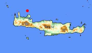 Δόνηση 4,7 Ρίχτερ στη θαλάσσια περιοχή βορειοανατολικά των Χανίων