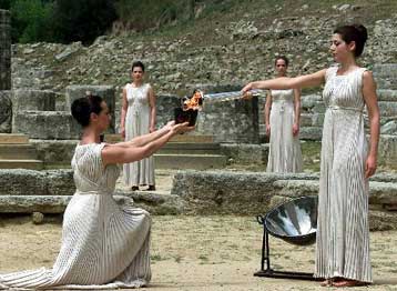 Αναπαράσταση της τελετής έναρξης των Ολυμπιακών Αγώνων στην Καλαμαριά