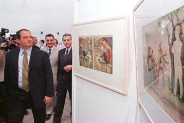 Ο Κ.Καραμανλής εγκαινίασε έκθεση γελοιογραφίας στην Αθηναΐδα