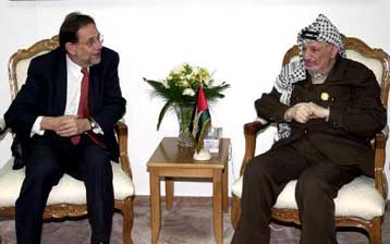 «Να συνεχίσει τον αγώνα κατά των τρομοκρατών» ζήτησε ο Σολάνα από τον Αραφάτ