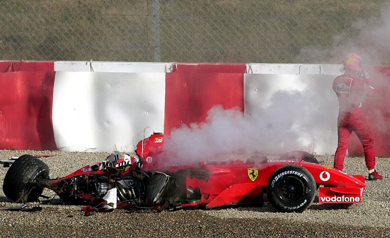 Ατύχημα για τον M.Schumacher κατά τη διάρκεια των δοκιμών της Ferrari