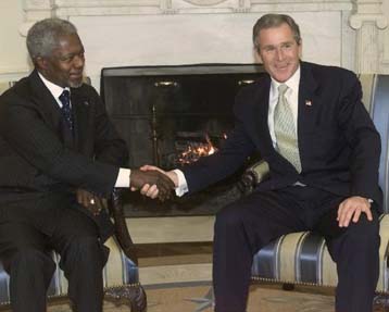 Το ζήτημα της ασφάλειας στο Αφγανιστάν εξέτασαν Μπους και Ανάν