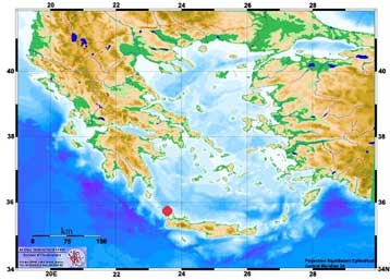 Σεισμική δόνηση 4,7 βαθμών της κλίμακας Ρίχτερ έγινε αισθητή στα Χανιά