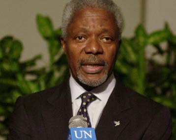 Ο Αναν παρακινεί το Ισραήλ να «ακούσει τον Μπους» και να αποσυρθεί από τη Δυτ.Όχθη