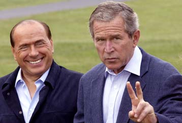 Ανεπιφύλακτα στο πλευρό των ΗΠΑ σχετικά με το θέμα του Ιράκ τάχθηκε ο Μπερλουσκόνι