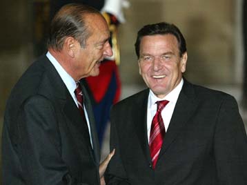 Αντίθετοι στην «αυτόματη χρήση βίας» κατά του Ιράκ δήλωσαν εκ νέου Σρέντερ και Σιράκ