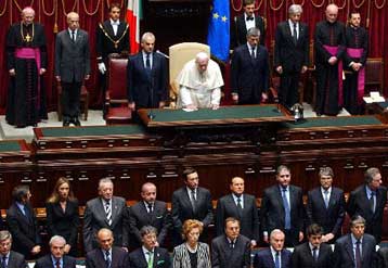 Ιστορική ομιλία του Πάπα Ιωάννη Παύλου του Β στο Κοινοβούλιο της Ιταλίας