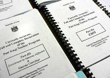 Στη διάθεση των μη μόνιμων μελών του Συμβουλίου Ασφαλείας περίληψη της έκθεσης του Ιράκ