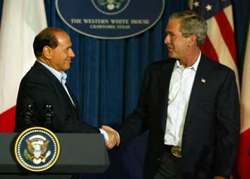 Την ενότητα ΕΕ – ΗΠΑ υπογράμμισαν Τζορτζ Ο.Μπους και Σίλβιο Μπερλουσκόνι