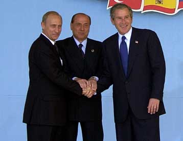 Τηλεφωνική επικοινωνία Μπους, Πούτιν και Μπερλουσκόνι με αντικείμενο το Ιράκ