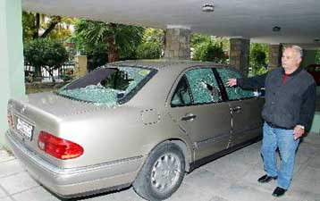 Επίθεση αγνώστων στο αυτοκίνητο του αντιπροέδρου της ΠΑΕ Αρης Νίκου Τσαρούχα