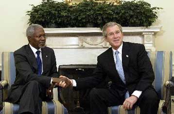 Επίσπευση της επανέναρξης διαλόγου για το Κυπριακό ζητά ο Μπους από τον Κόφι Ανάν