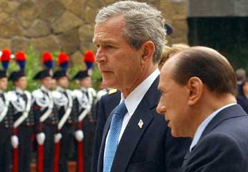 Συνάντηση με τον Σ.Μπερλουσκόνι «κλείνει» την επίσκεψη Μπους στην Ιταλία