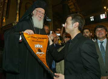 «Η ΑΕΚ είναι ιδέα» είπε ο Οικουμενικός Πατριάρχης υποδεχόμενος τους παίκτες της