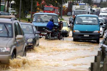 Προβλήματα στον Πύργο Ηλείας από τις καταρρακτώδεις βροχές