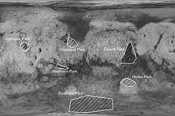 Πρόταση για τη δημιουργία προστατευόμενων πάρκων στον Κόκκινο Πλανήτη