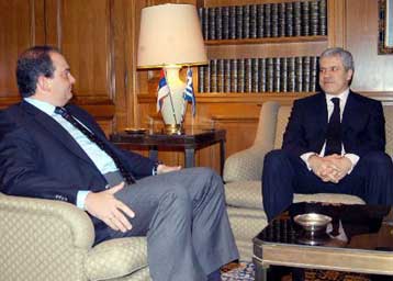 Συνάντηση Καραμανλή με τον πρόεδρο της Σερβίας Μπόρις Τάντιτς