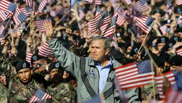 Για την «παγκόσμια δημοκρατική επανάσταση» στη Μ.Ανατολή κάνει λόγο ο Μπους