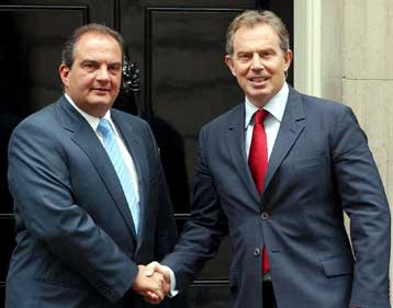 Οι προτεραιότητες της βρετανικής προεδρίας απασχόλησαν τη συνάντηση Μπλερ – Καραμανλή