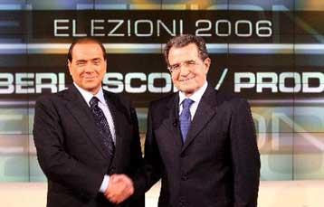 Μπερλουσκόνι και Πρόντι «κονταροχτυπήθηκαν» στην πρώτη τηλεοπτική μονομαχία