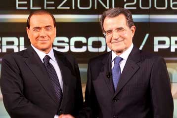 Τελευταία τηλεοπτική «μονομαχία» Μπερλουσκόνι-Πρόντι πριν από τις εκλογές