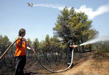 Υπό μερικό έλεγχο πυρκαγιά σε δασική έκταση στην Παλαιά Φώκαια Αττικής