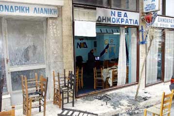 Βόμβες μολότοφ εναντίον γραφείων της ΝΔ – Εμπρησμός ΙΧ στο Περιστέρι