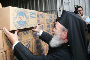 Στη Δαμασκό ο Αρχιεπίσκοπος για παράδοση ανθρωπιστικής βοήθειας στο λαό του Λιβάνου