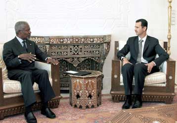 Τη δέσμευση της Συρίας ότι θα στηρίξει το ψήφισμα για το Λίβανο εξασφάλισε ο Ανάν