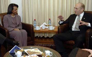 Επιφυλακτική η Ράις για την παλαιστινιακή κυβέρνηση, διαψεύδει Ολμέρτ για Μπους