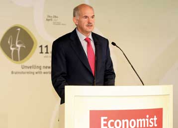 Το ΠΑΣΟΚ είναι έτοιμο να κυβερνήσει, είπε ο Γ.Παπανδρέου στο συνέδριο του Economist