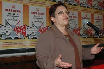 Σφοδρή επίθεση της Αλ.Παπαρήγα στον Συνασπισμό από την Πάτρα