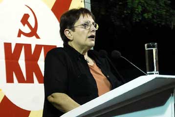 Να μην περάσει ο εκβιασμός των μεγάλων για ακυβερνησία ζητά η Αλ.Παπαρήγα