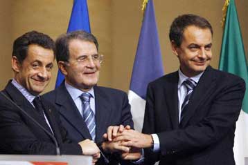Ιταλία και Ισπανία στο πλευρό Σαρκοζί για τη συγκρότηση Μεσογειακής Ένωσης