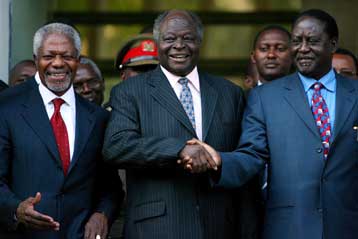 Ενθαρρυντική η πρώτη συνάντηση Κιμπάκι-Οντίγκα στην Κένυα υπό τη μεσολάβηση Ανάν