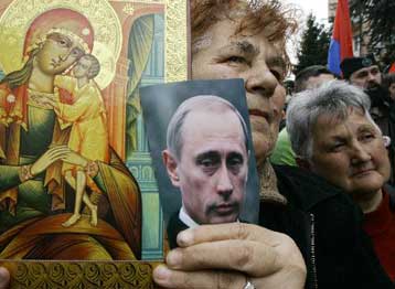 Νέα -ειρηνική- διαδήλωση των Σέρβων του Κοσόβου με συνθήματα υπέρ της Ρωσίας