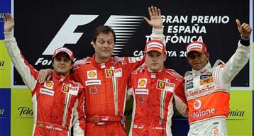 Εύκολη νίκη του Ραϊκόνεν στη Βαρκελώνη, ατύχημα του Κοβαλάινεν