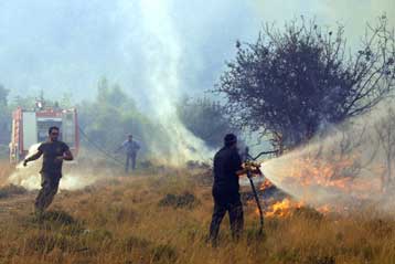 Πυρκαγιά ξέσπασε σε δασική έκταση στον Υμηττό