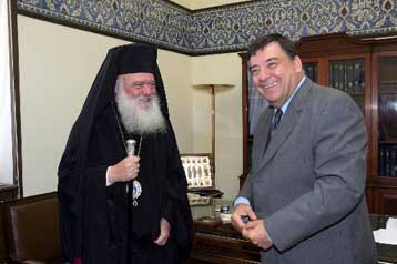 Συνάντηση του Αρχιεπισκόπου με τον πρόεδρο του ΛΑΟΣ Γιώργο Καρατζαφέρη