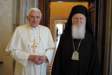 Συνάντηση του Πάπα Βενέδικτου ΙΣτ και του Οικουμενικού Πατριάρχη Βαθολομαίου στη Ρώμη