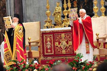 Μήνυμα ενότητας από τον Οικουμενικό Πατριάρχη και τον Πάπα στη θρονική εορτή της Ρώμης