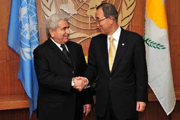 Στην Αγκυρα το κλειδί για το Κυπριακό, είπε ο Δ.Χριστόφιας στον ΓΓ του ΟΗΕ