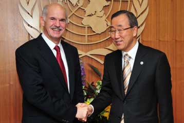 Με τον ΓΓ του ΟΗΕ συναντήθηκε ο Γιώργος Παπανδρέου στις ΗΠΑ