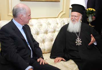 Συνάντηση του Γ.Παπανδρέου με τον Οικουμενικό Πατριάρχη Βαρθολομαίο