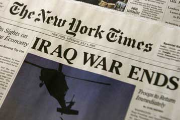 Έκδοση-απομίμηση των New York Times ανήγγειλε τη λήξη του πολέμου στο Ιράκ